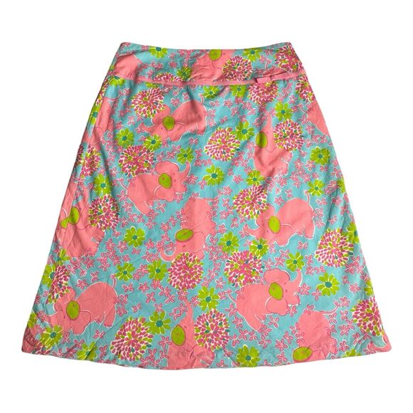 Lilly Pulitzer Dresses & Skirts - Lilly Pulitzer Skirt Womens‎ Size 8 Pink & Blue Simple Elefrance Elephan…